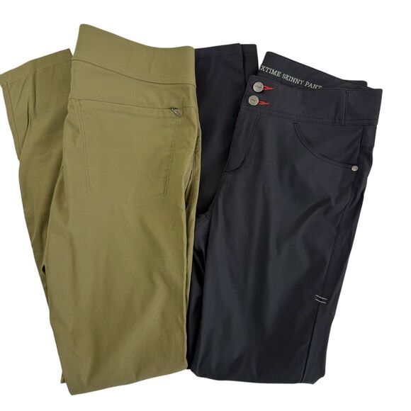 Toad&Co Pants - Lot of 2 Toad Co Flextime Skinny Pant Size 8 Chalkboard Black Green Hiking Camp